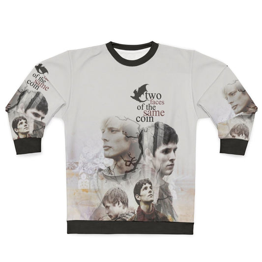 Merlin Sweatshirt with Arthur Pendragon and Fantasy TV Show Graphics