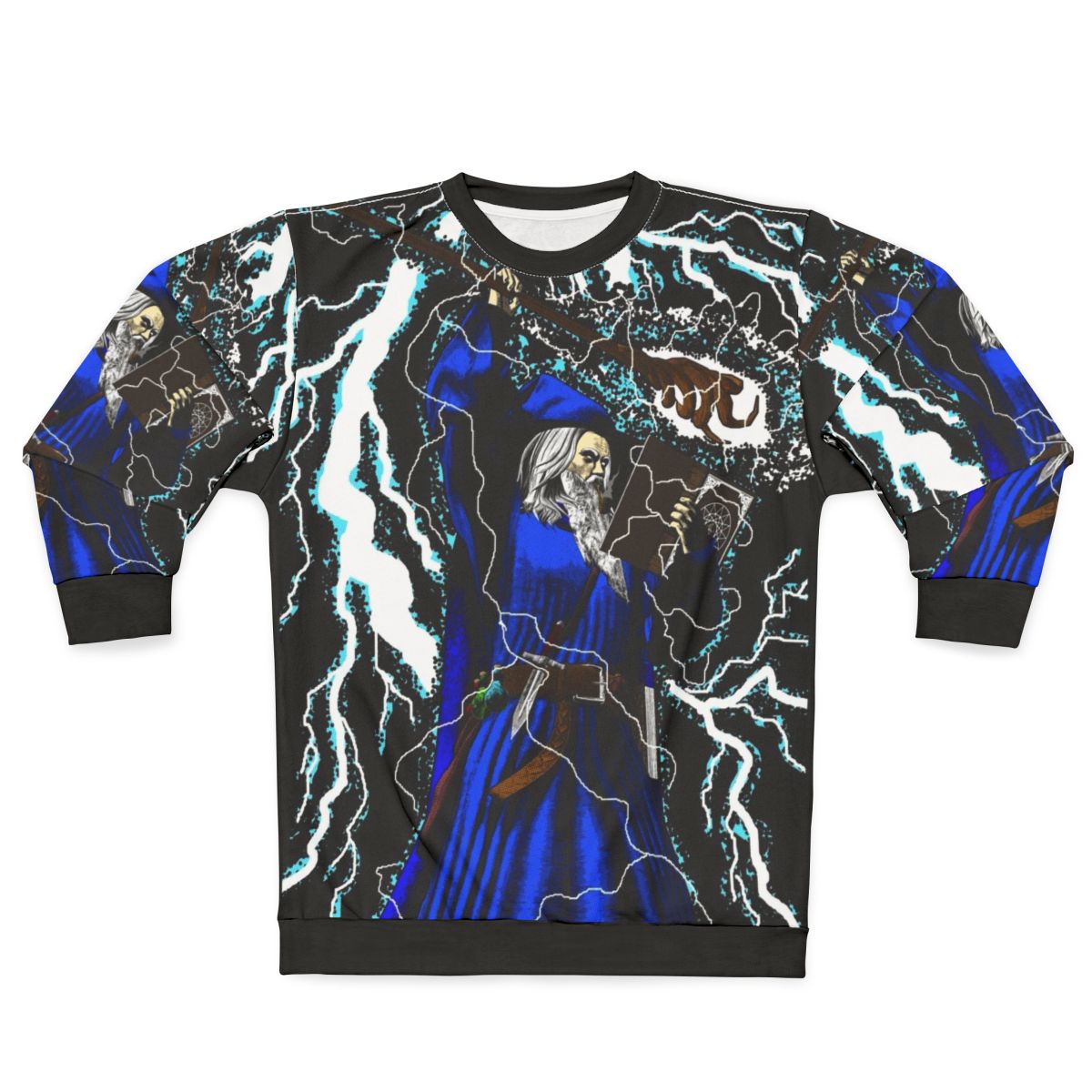 Traditional high fantasy wizard blue sweatshirt