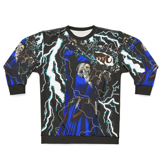 Traditional high fantasy wizard blue sweatshirt