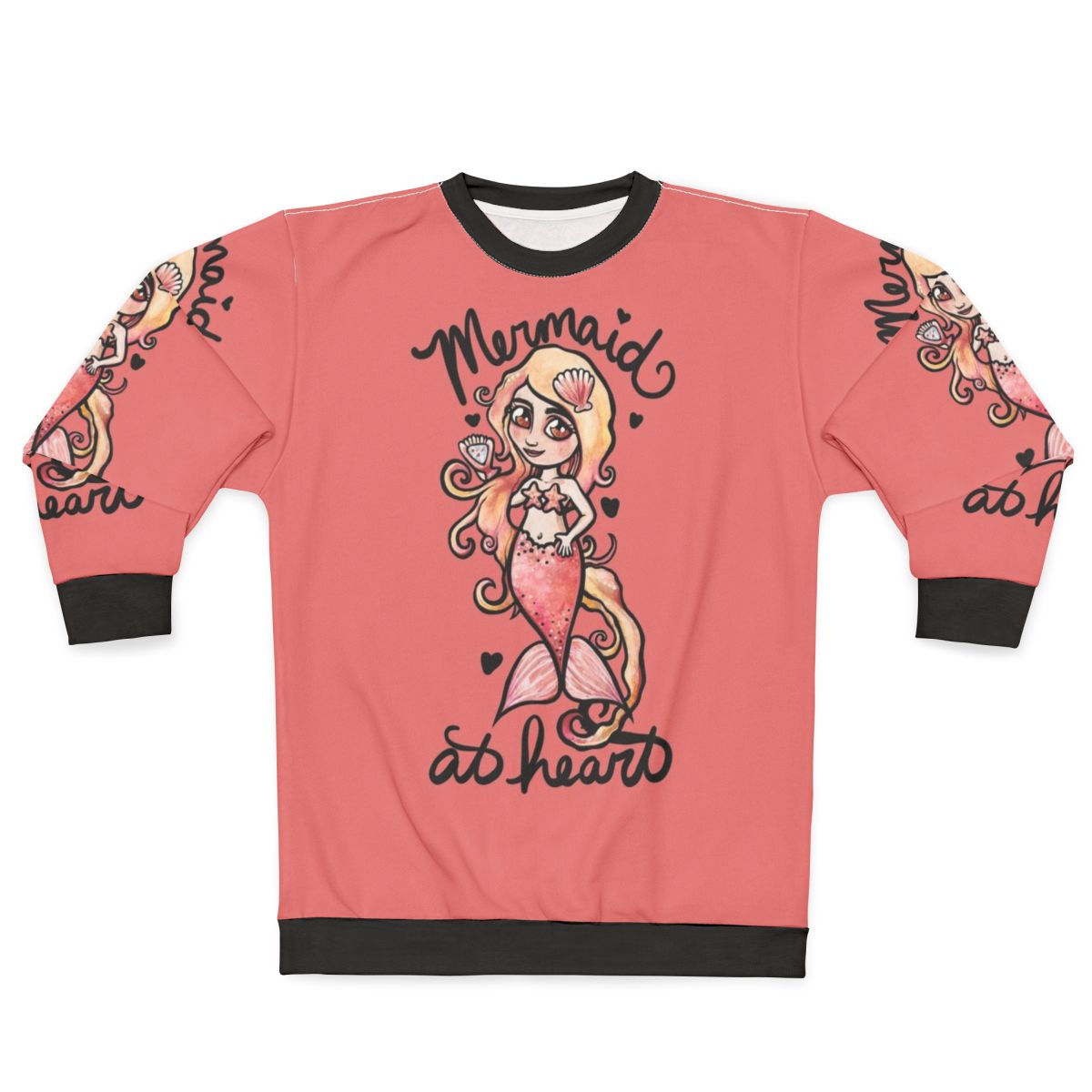 Chibi mermaid at heart sweatshirt, featuring a cute and cozy mermaid design
