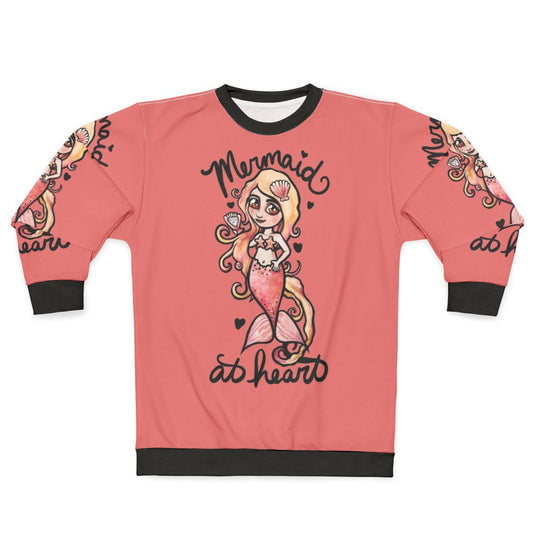 Chibi mermaid at heart sweatshirt, featuring a cute and cozy mermaid design