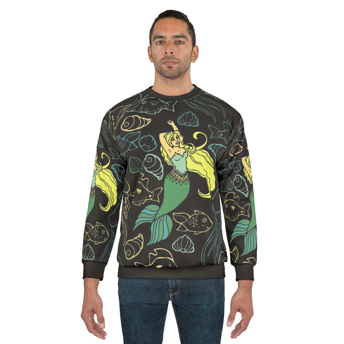 Mermaid in the ocean sweatshirt for women
