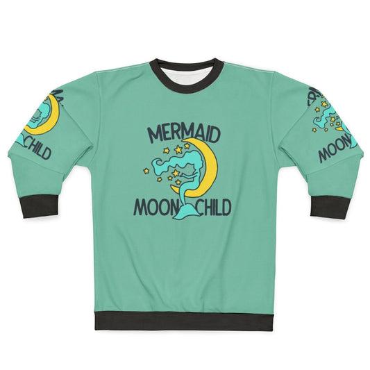 Mermaid Moonchild Sweatshirt with Celestial Imagery