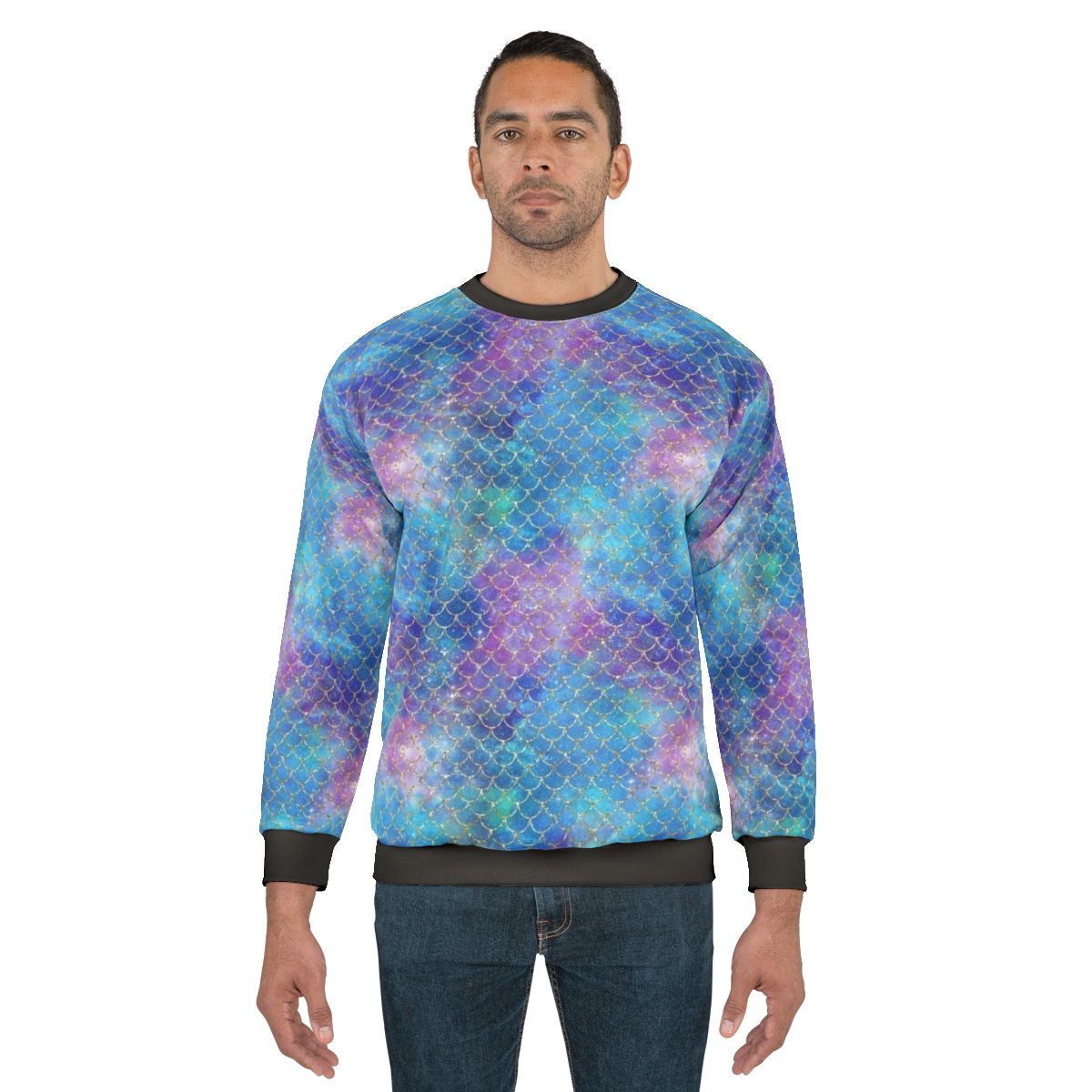 Mermaid scale pattern glitter sweatshirt