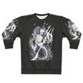 Mermaid skeleton design on a cozy black sweatshirt