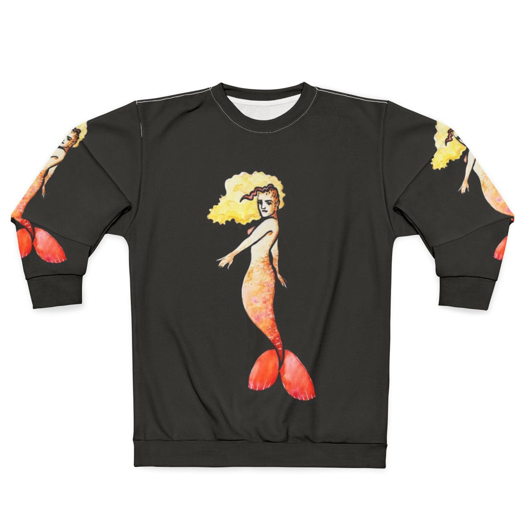 Mermaid-themed sweatshirt with ocean-inspired design