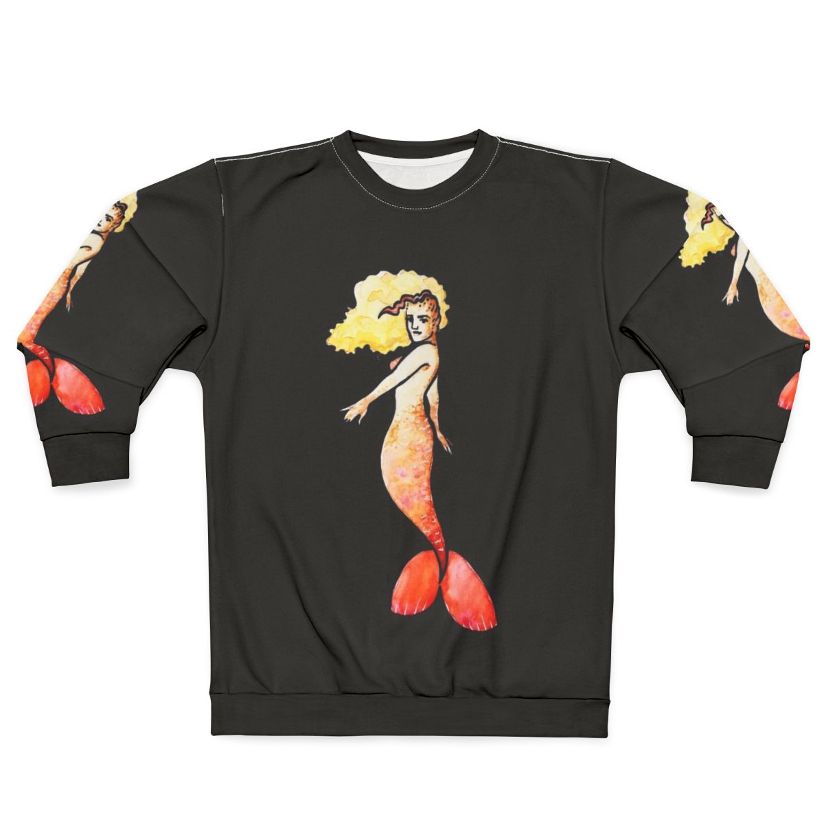 Mermaid-themed sweatshirt with ocean-inspired design