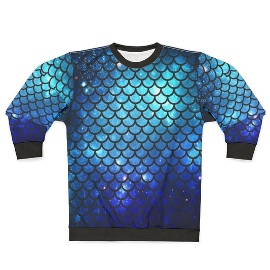 Mermaid tail sweatshirt with enchanting ocean and galaxy pattern