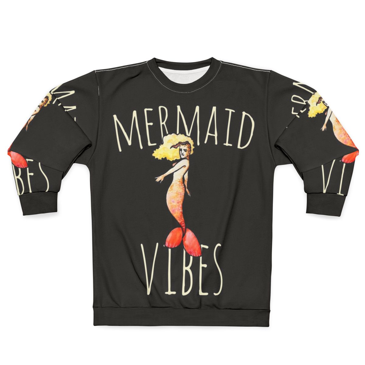 Mermaid-inspired sweatshirt with ocean-themed graphics