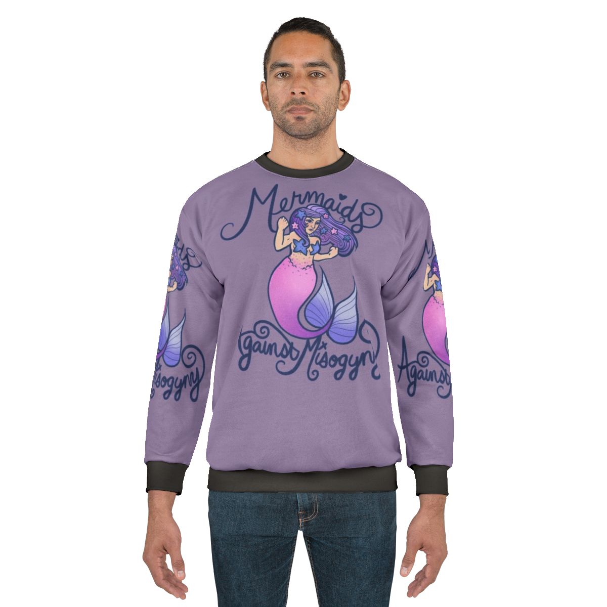Feminist mermaid graphic sweatshirt