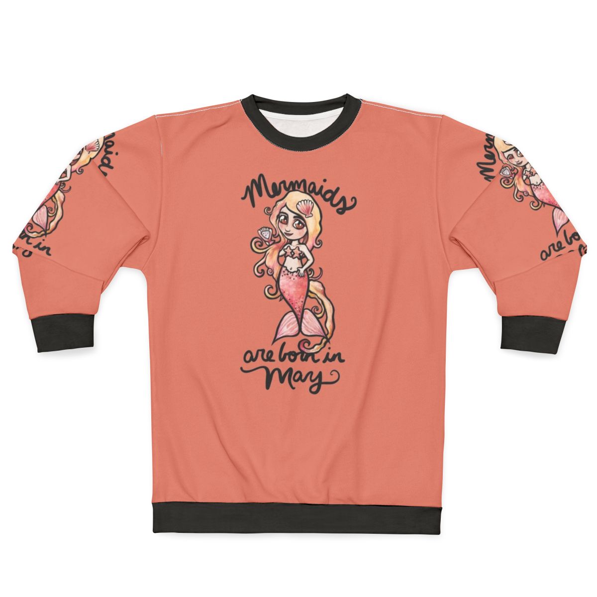 Mermaid sweatshirt with "Mermaids Are Born In May" text