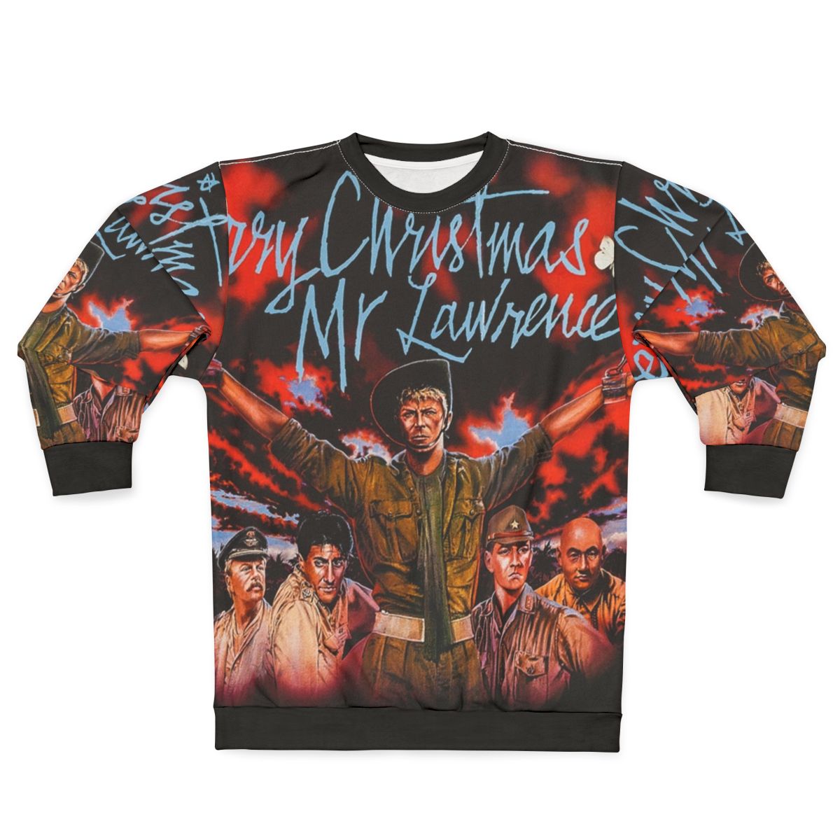Merry Christmas Mr. Lawrence 80s movie sweatshirt featuring David Bowie
