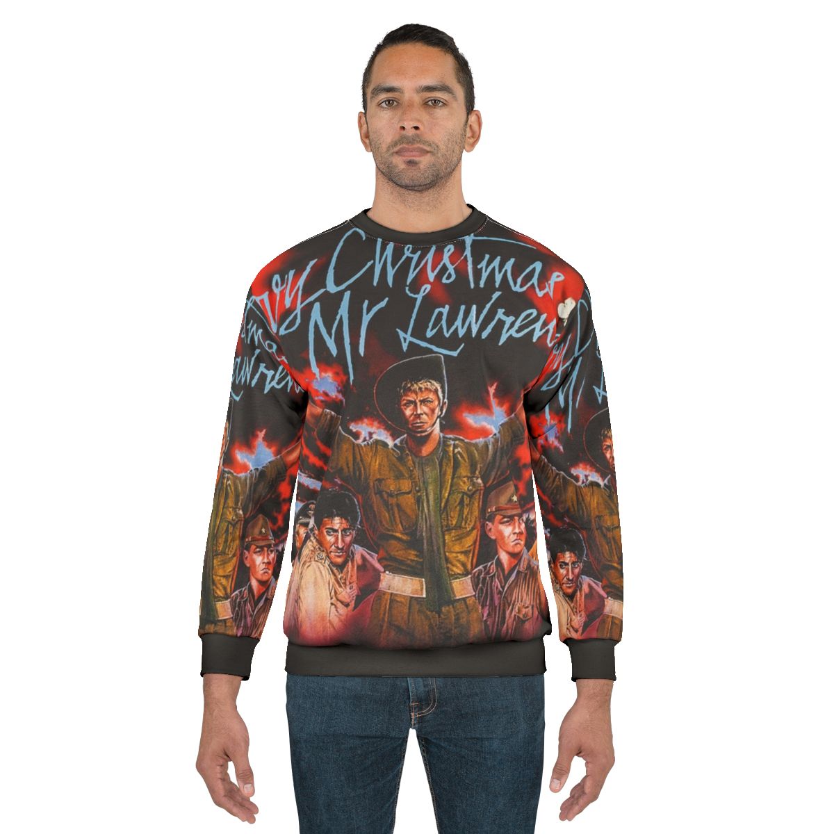 Merry Christmas Mr. Lawrence 80s movie sweatshirt featuring David Bowie