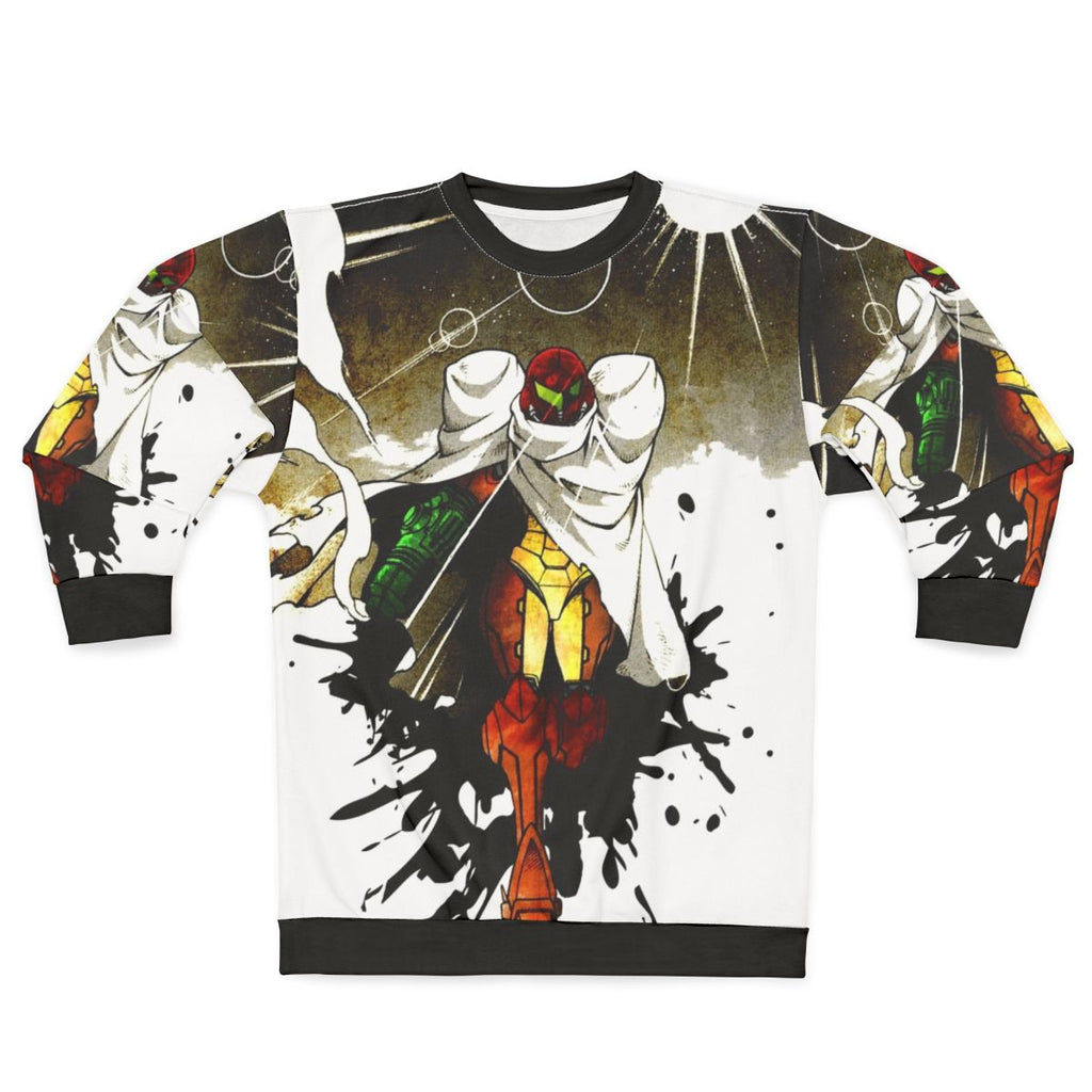 Metroid Samus the Nomad Sweatshirt featuring the iconic bounty hunter