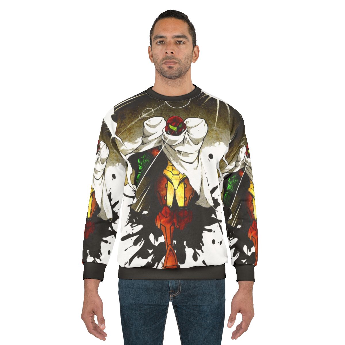 Metroid Samus the Nomad Sweatshirt featuring the iconic bounty hunter