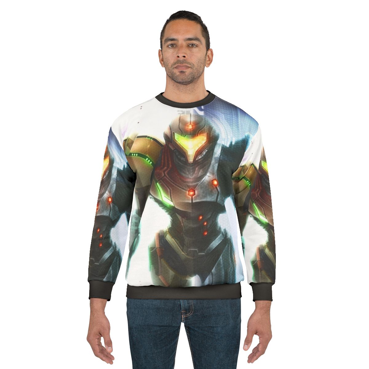 Metroid Sweatshirt featuring Samus Aran's iconic power suit