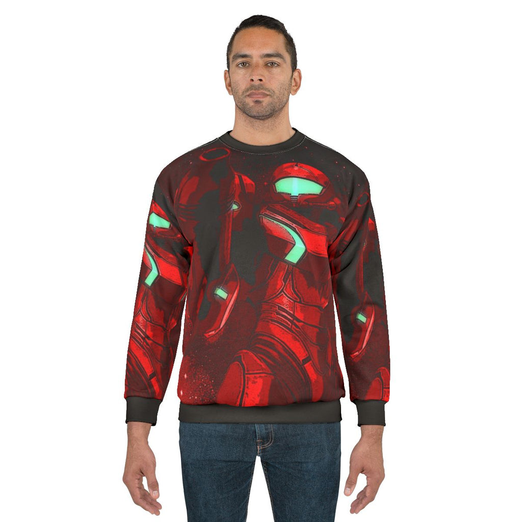 Metroid women's sweatshirt with game logo design