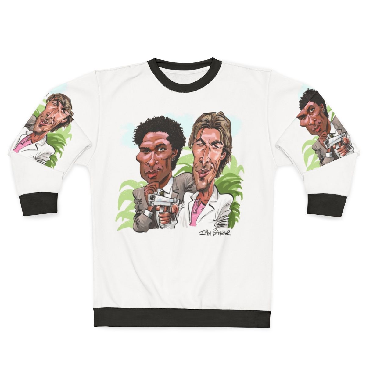 Miami Vice inspired sweatshirt with 1980s cop drama design