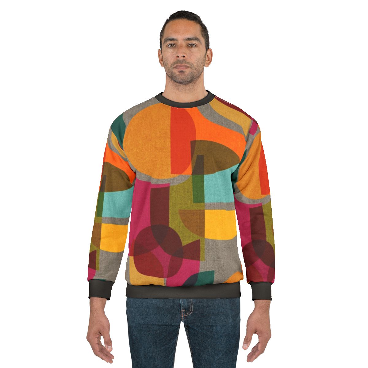 Multicolor mid century inspired kaleidoscope sweatshirt