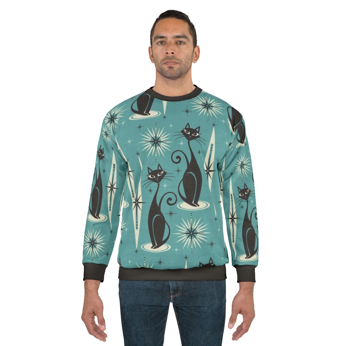 Atomic Meow - Mid Century Retro Cat Sweatshirt
