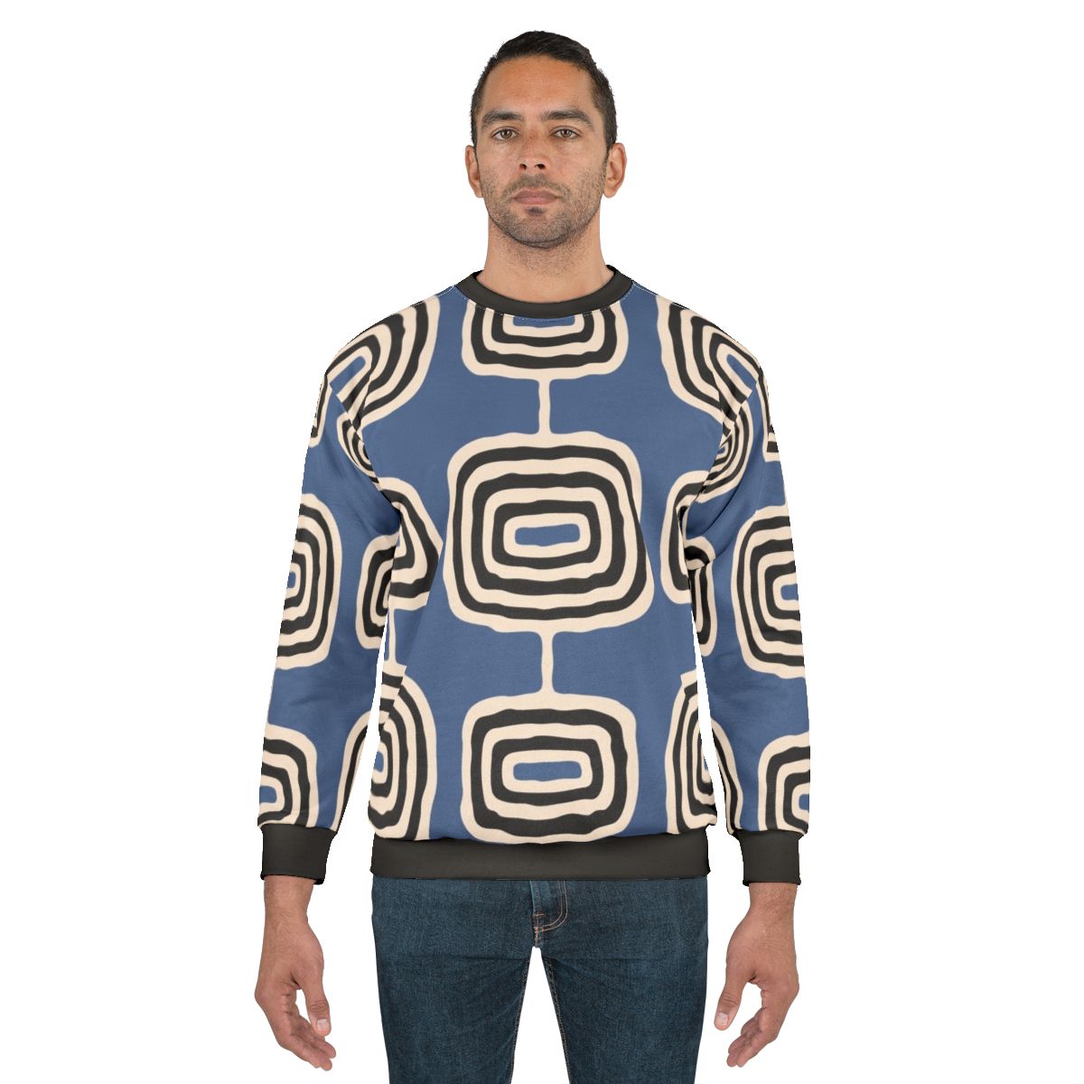 Mid Century Modern Atomic Rings Pattern Sweatshirt