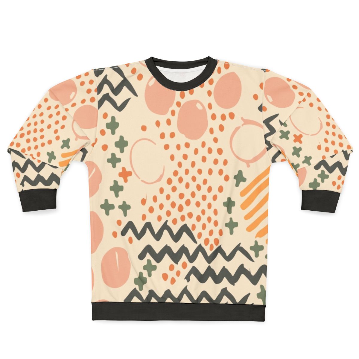 Mid-Century Inspired Colorful Textured Sweatshirt