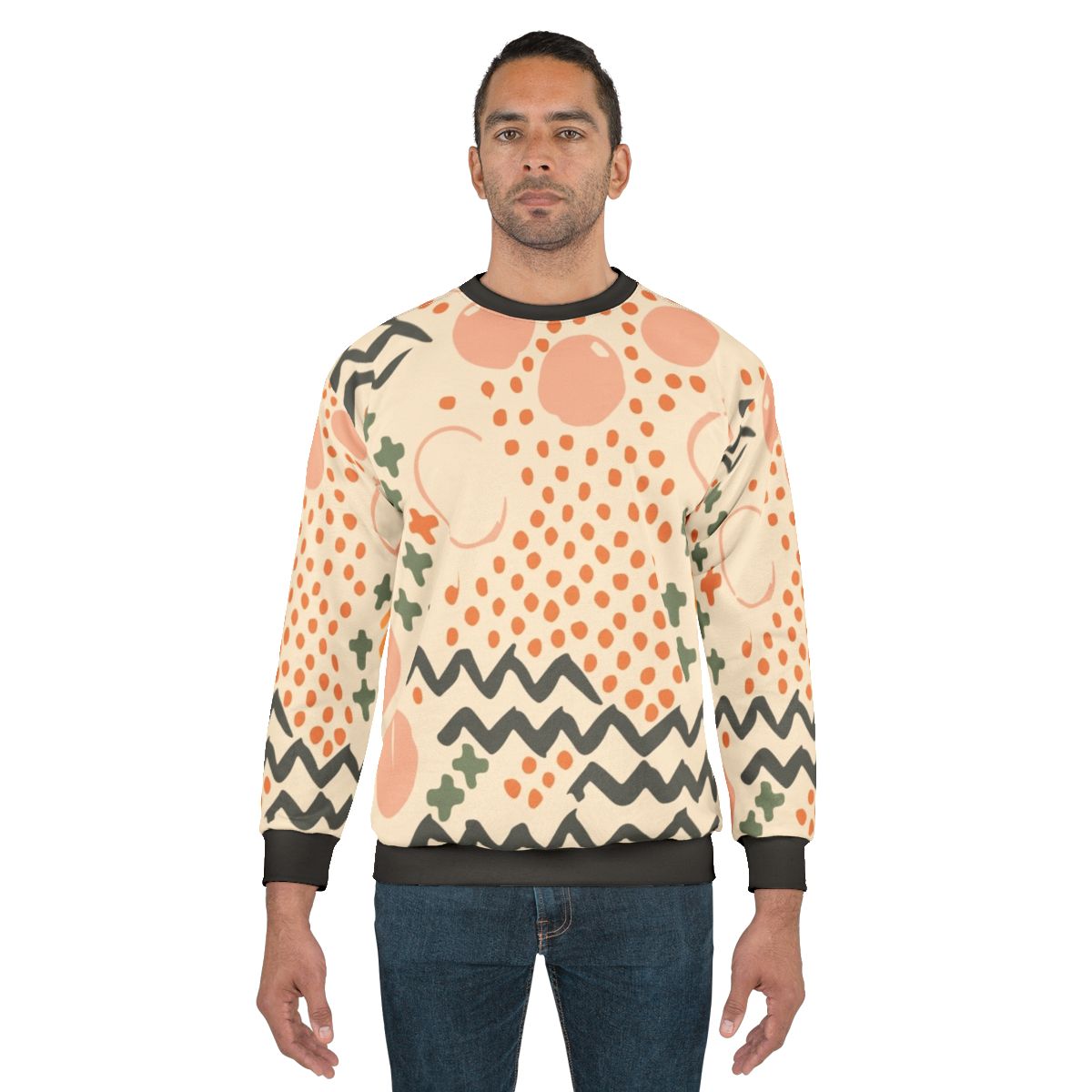 Mid-Century Inspired Colorful Textured Sweatshirt