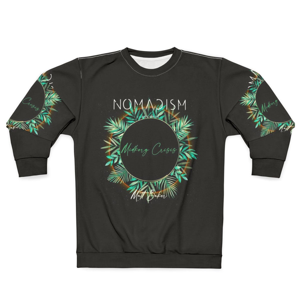 Midkorg Crisis Techno Sweatshirt with Leaves and Plants Design