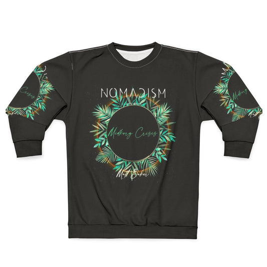 Midkorg Crisis Techno Sweatshirt with Leaves and Plants Design