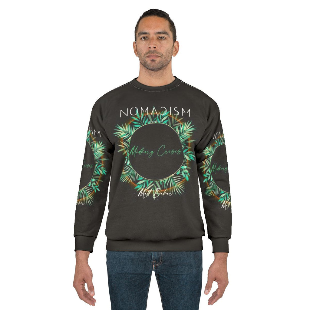 Midkorg Crisis Techno Sweatshirt with Leaves and Plants Design