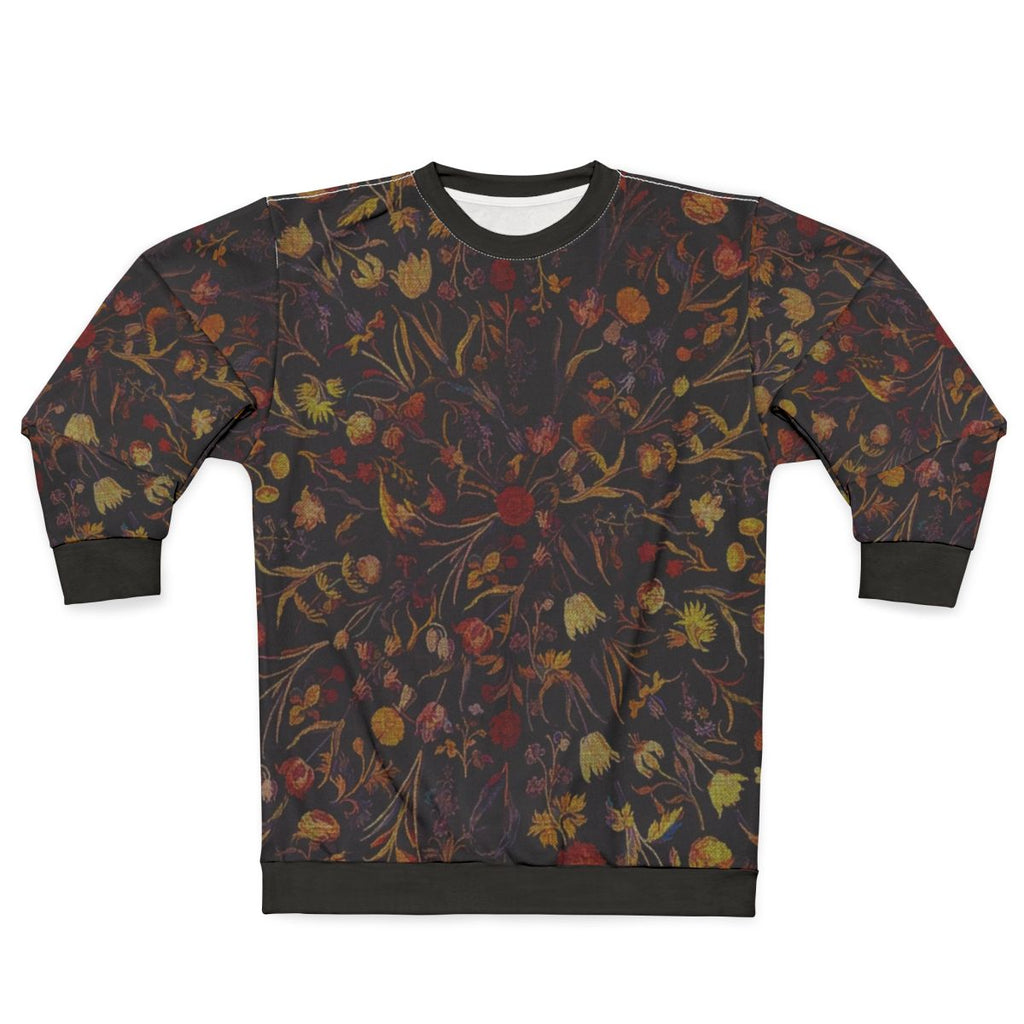Midnight floral sweatshirt with mythical animal print