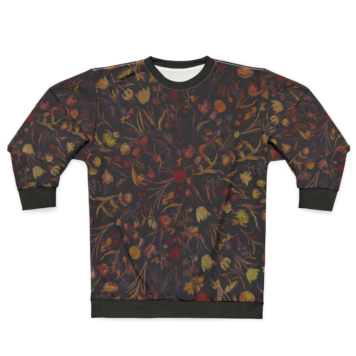 Midnight floral sweatshirt with mythical animal print