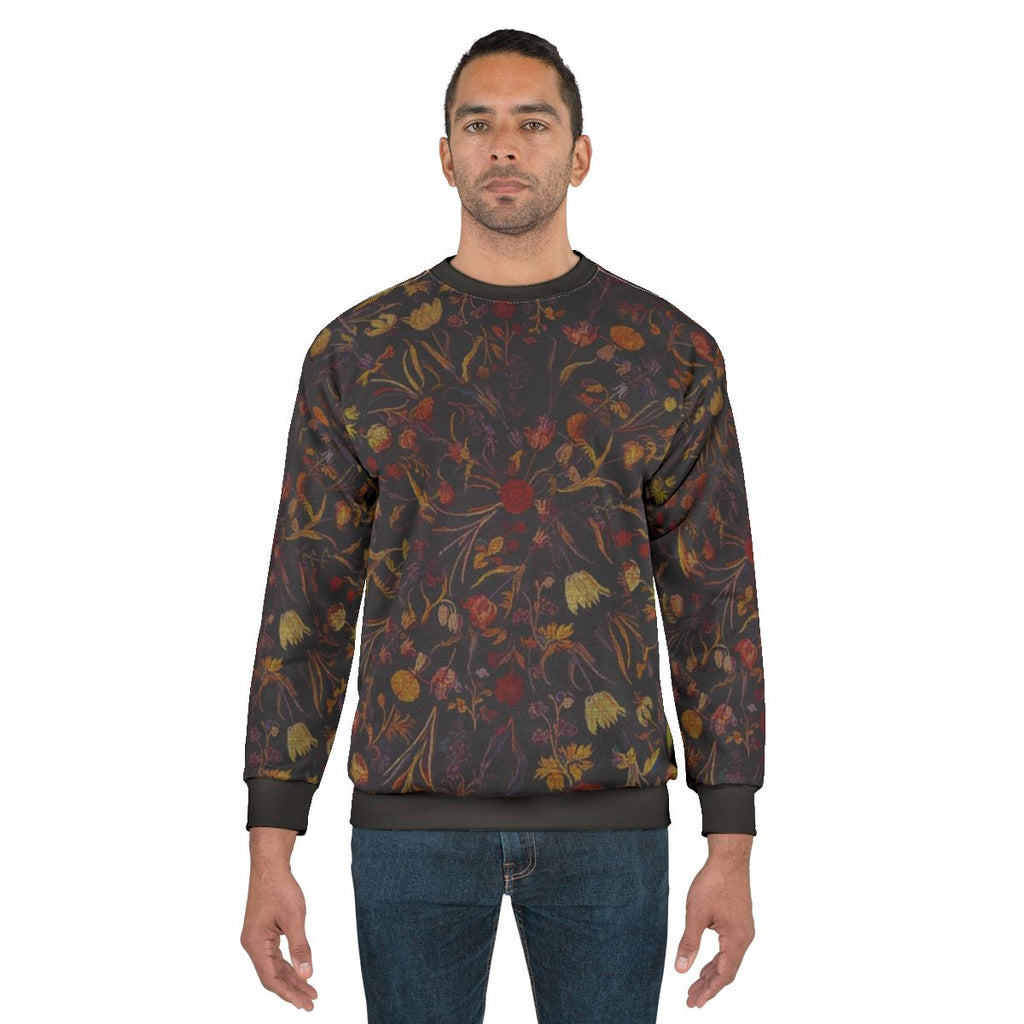 Midnight floral sweatshirt with mythical animal print