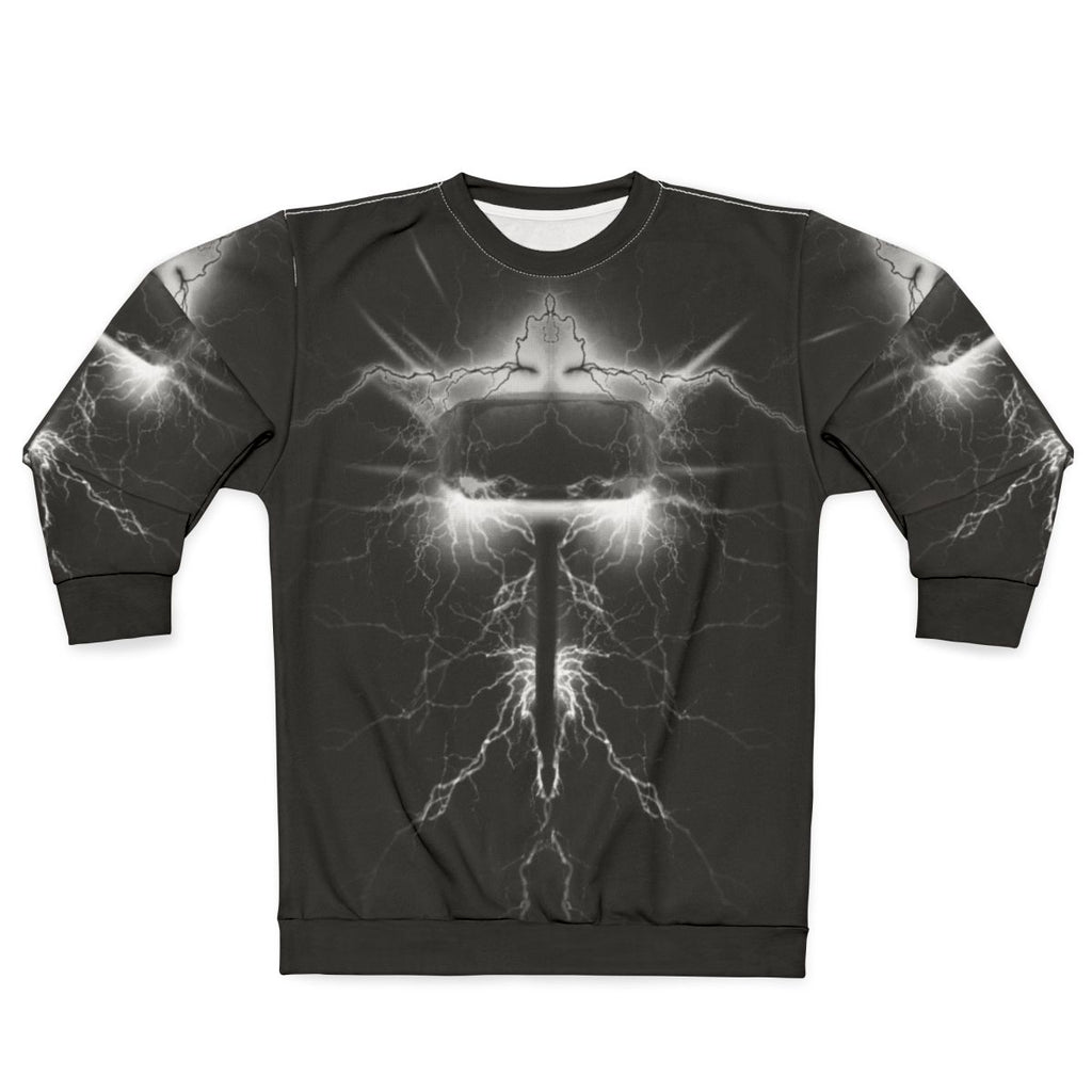 Mighty Superhero Hammer Sweatshirt with Mjolnir Lightning Design