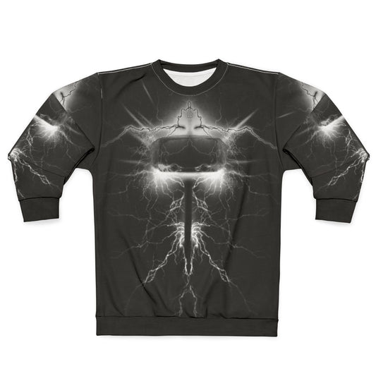 Mighty Superhero Hammer Sweatshirt with Mjolnir Lightning Design