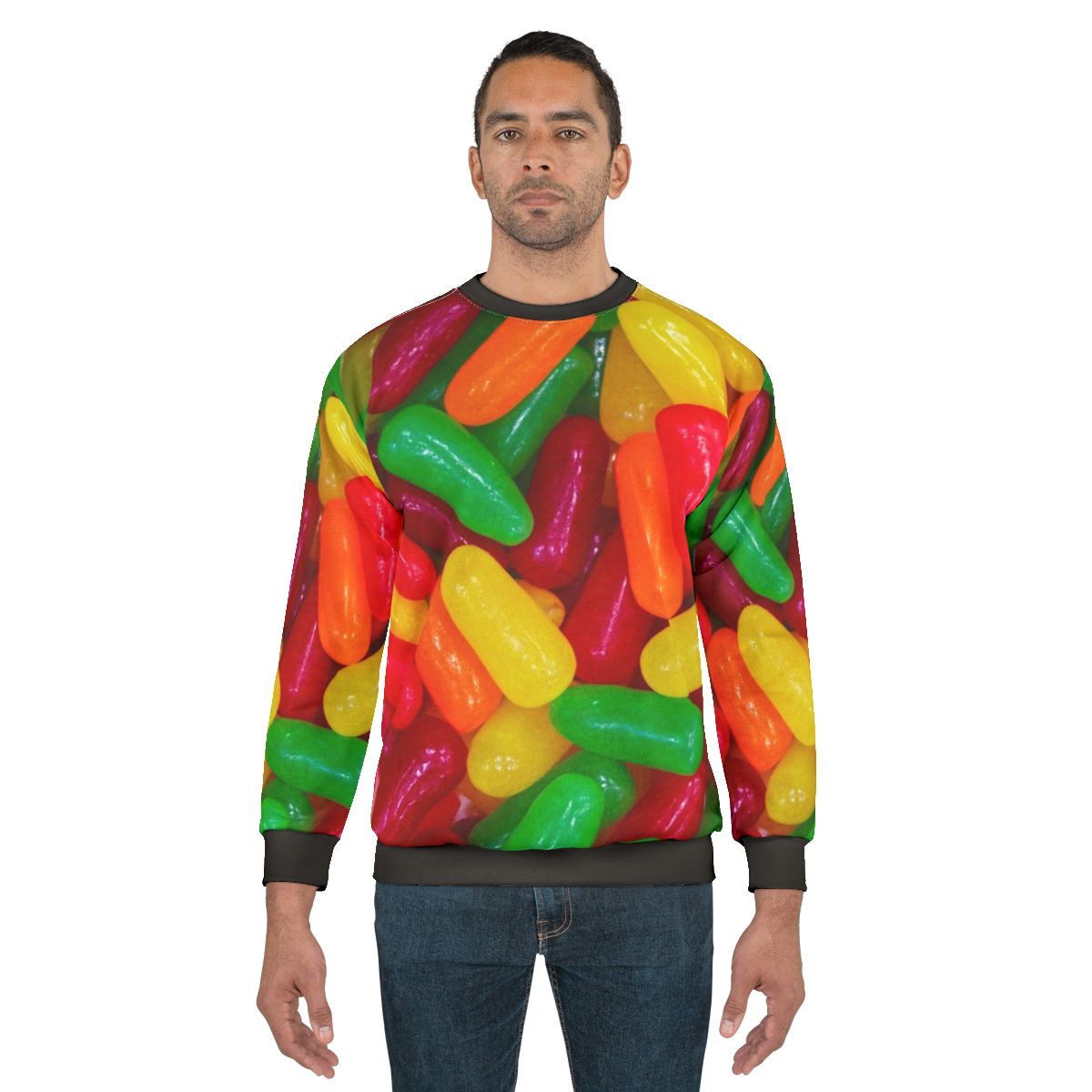 Colorful Mike and Ike Sweatshirt with Candy-Inspired Design