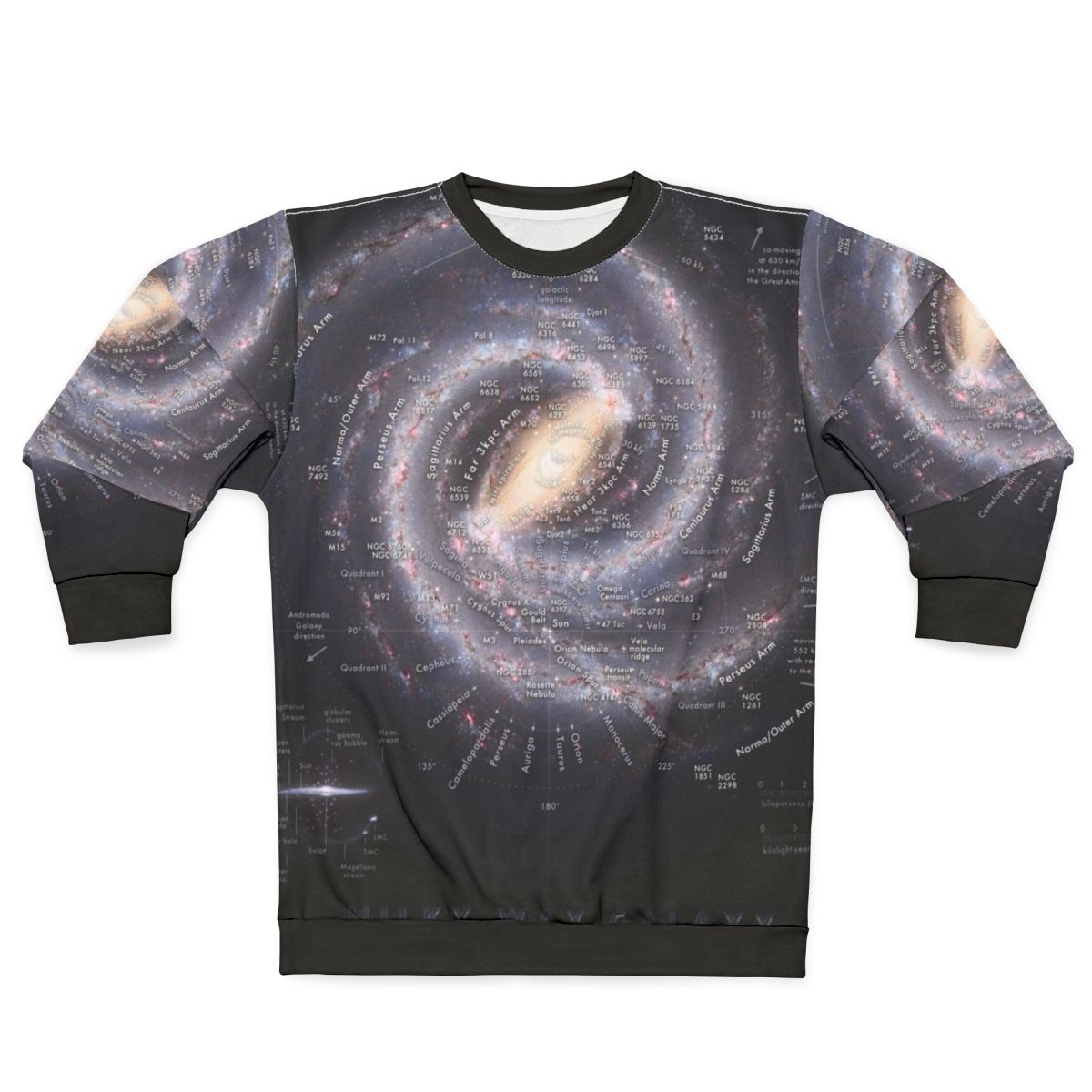 Milky Way Galaxy Map HD Sweatshirt