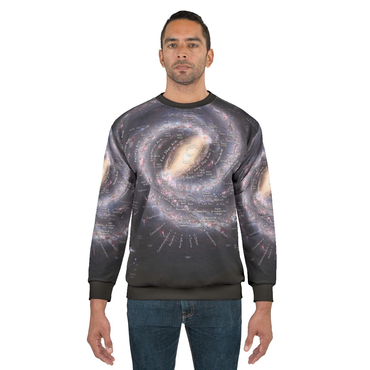 Milky Way Galaxy Map HD Sweatshirt