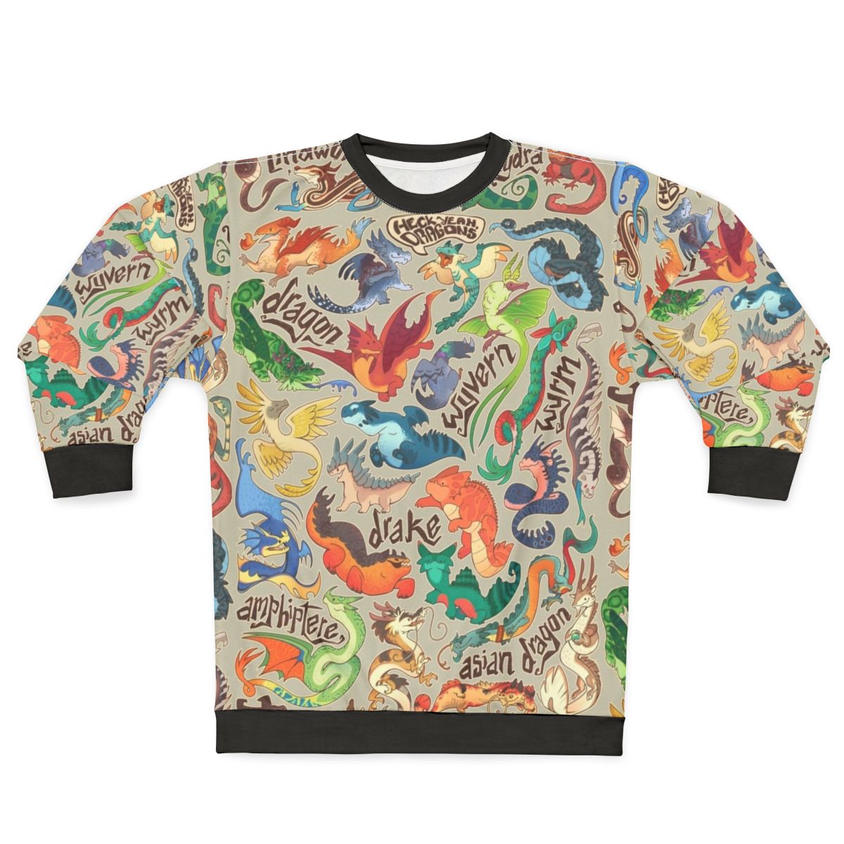 Mini Dragon Compendium Sweatshirt with Cute Cartoon Dragon Design
