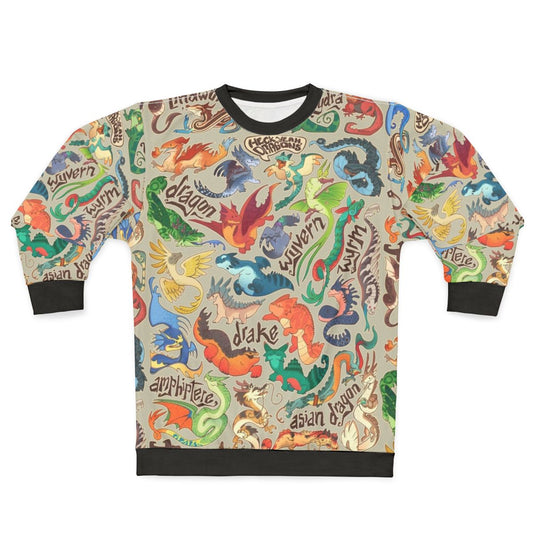 Mini Dragon Compendium Sweatshirt with Cute Cartoon Dragon Design