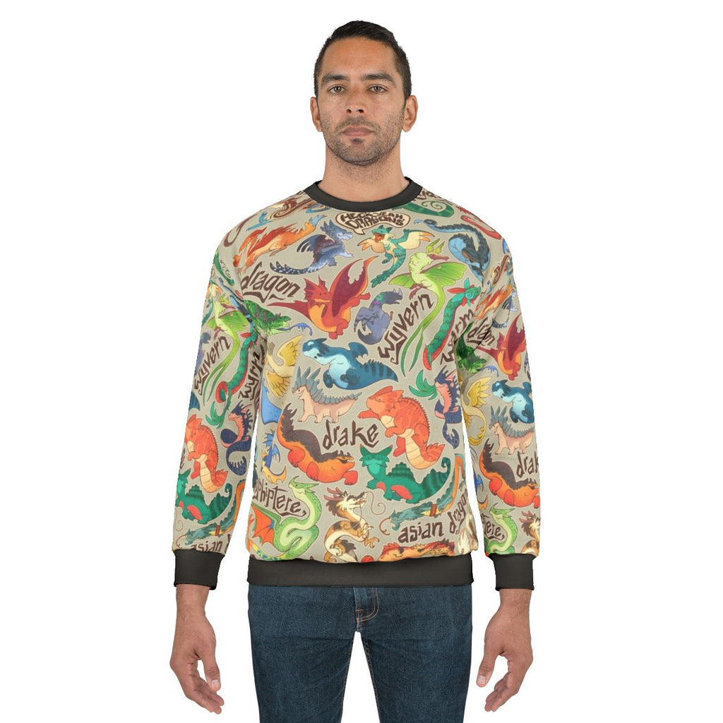 Mini Dragon Compendium Sweatshirt with Cute Cartoon Dragon Design