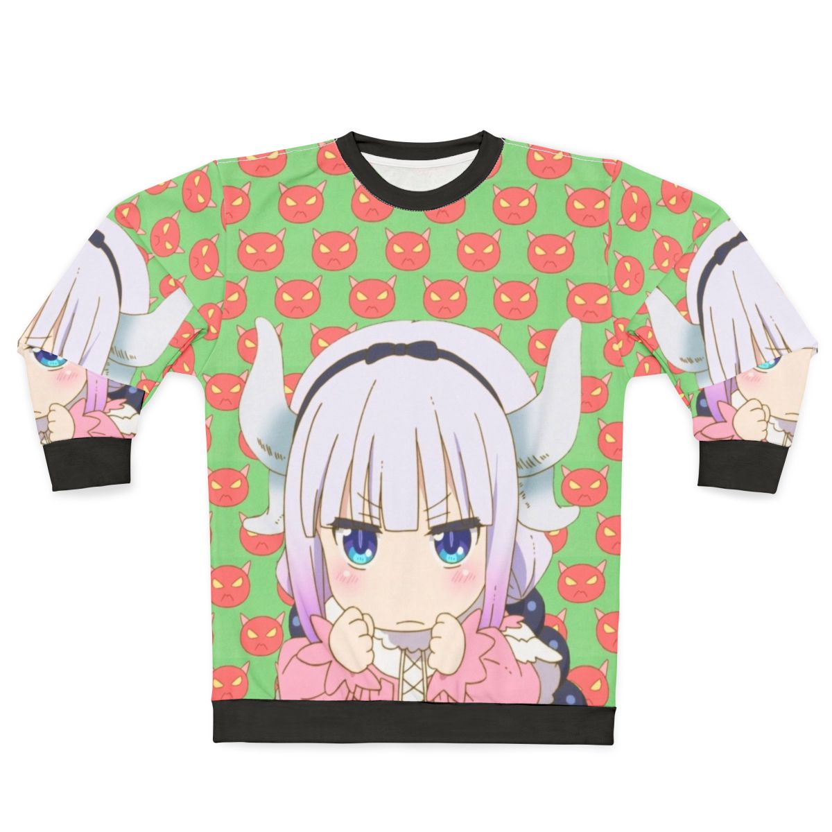 Angry Kanna from Miss Kobayashi's Dragon Maid anime on a sweatshirt