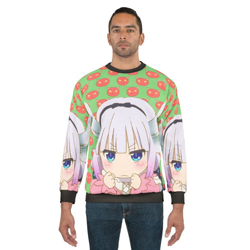 Angry Kanna from Miss Kobayashi's Dragon Maid anime on a sweatshirt