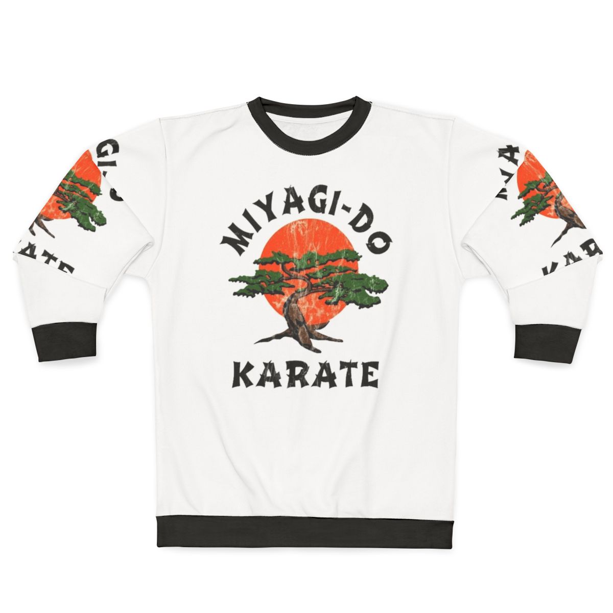 Miyagi Do Karate Distressed Sweatshirt with Karate Kid and Martial Arts Motifs