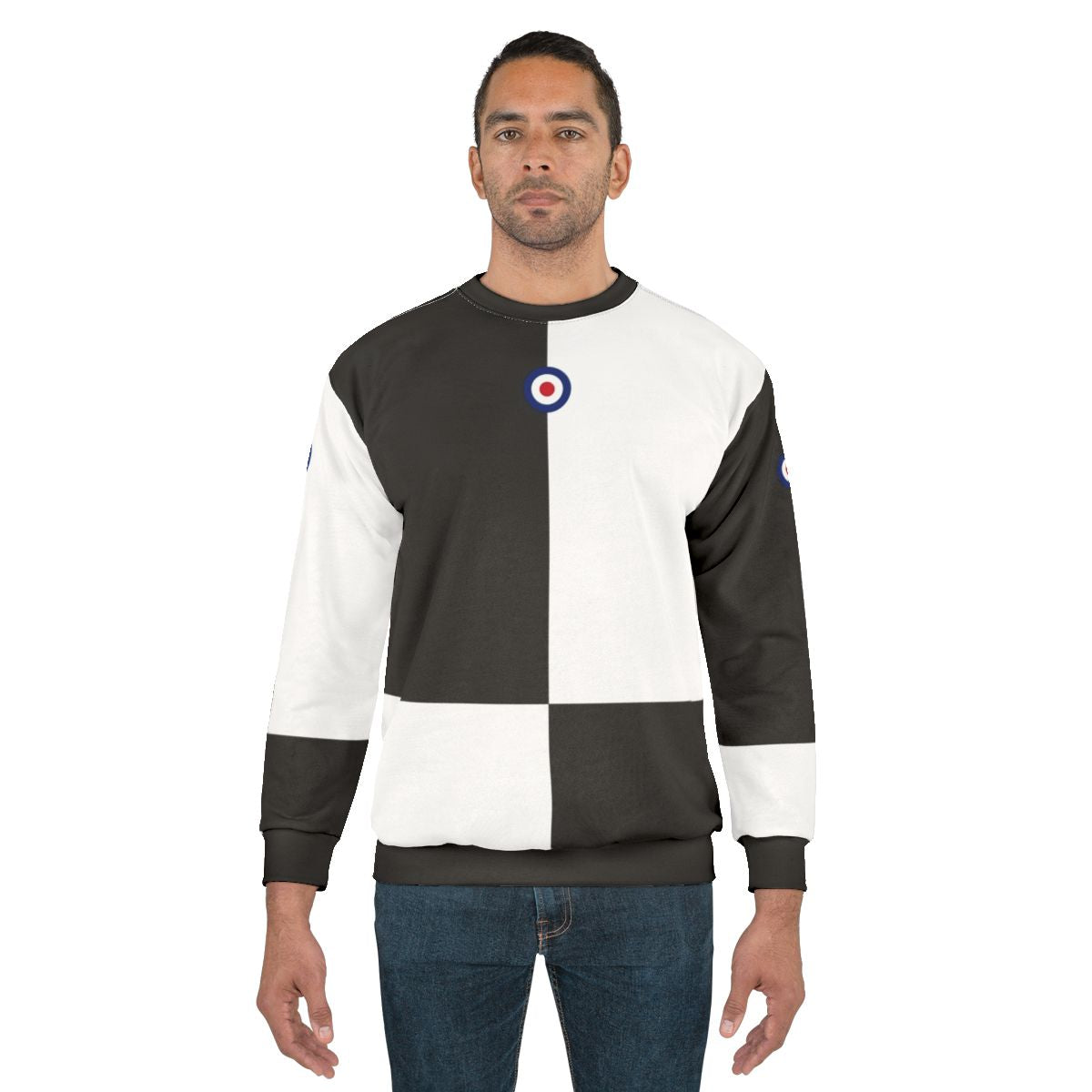 Mod Inspired Black & White Sweatshirt with Iconic Mod Logo