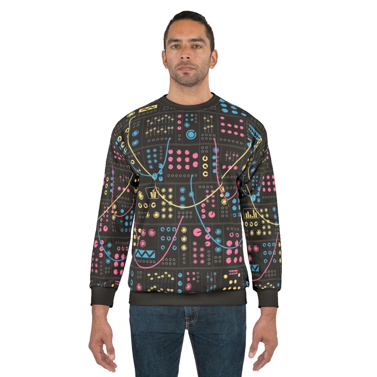 Modular synthesizer sweatshirt for electronic music producers