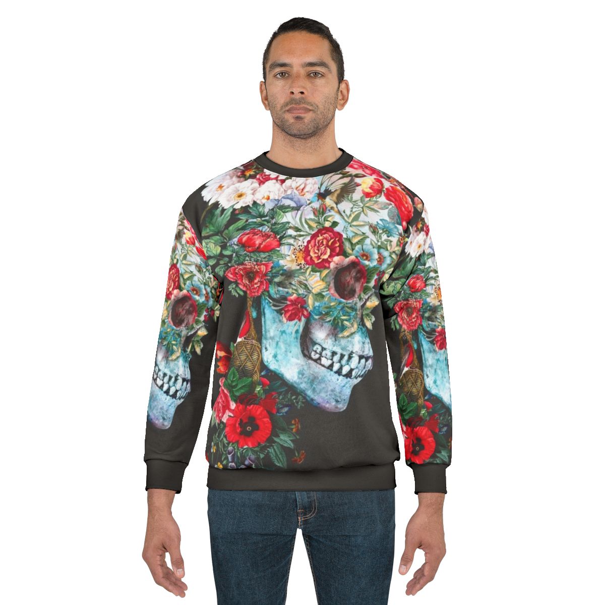 Momento Mori surreal floral design sweatshirt