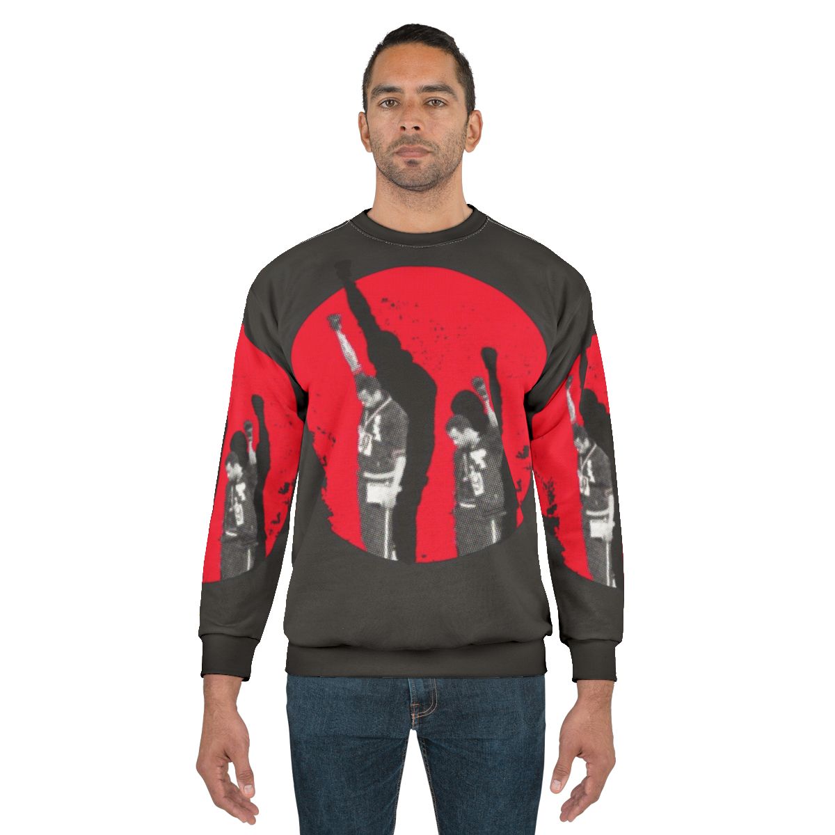 Sweatshirt featuring Tommie Smith's black power salute at the 1968 Mexico City Olympics
