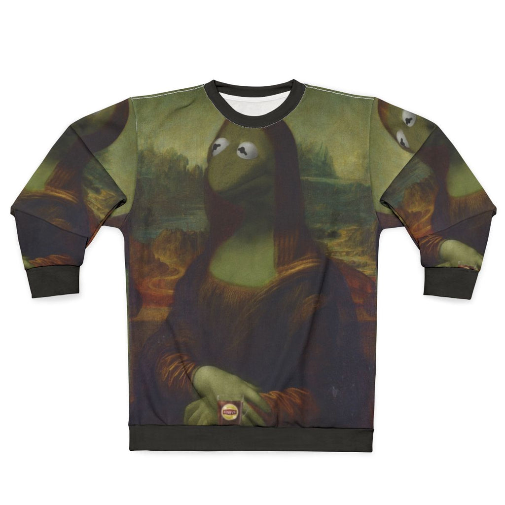 Mona Lisa Kermit the Frog pop culture inspired sweatshirt