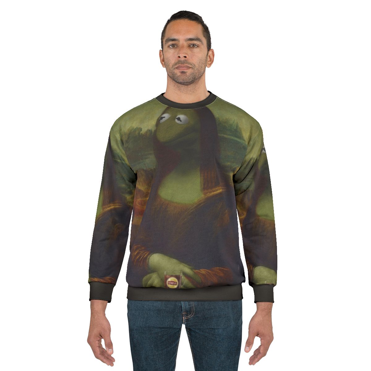 Mona Lisa Kermit the Frog pop culture inspired sweatshirt